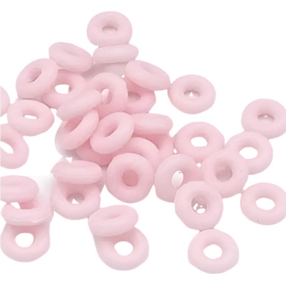 10 Pale Pink Silicone Grips for Charm Bracelet